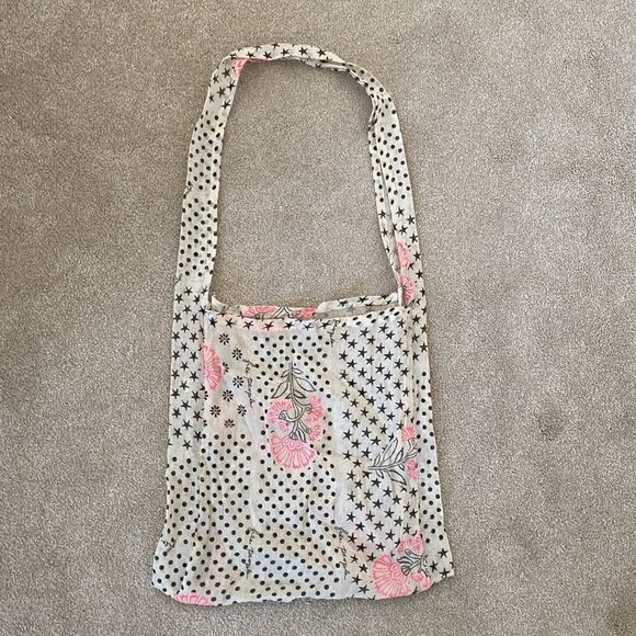 Free People Muslin Cloth Floral Dots Printed Bag Shoulder Crossbody - Picture 2 of 5
